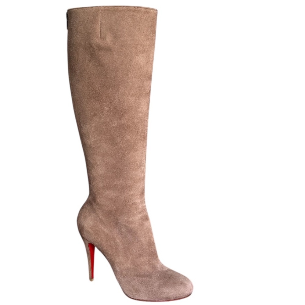 Authentic Christian Louboutin Feticha Botta Suede Boots – Natural Red Sole